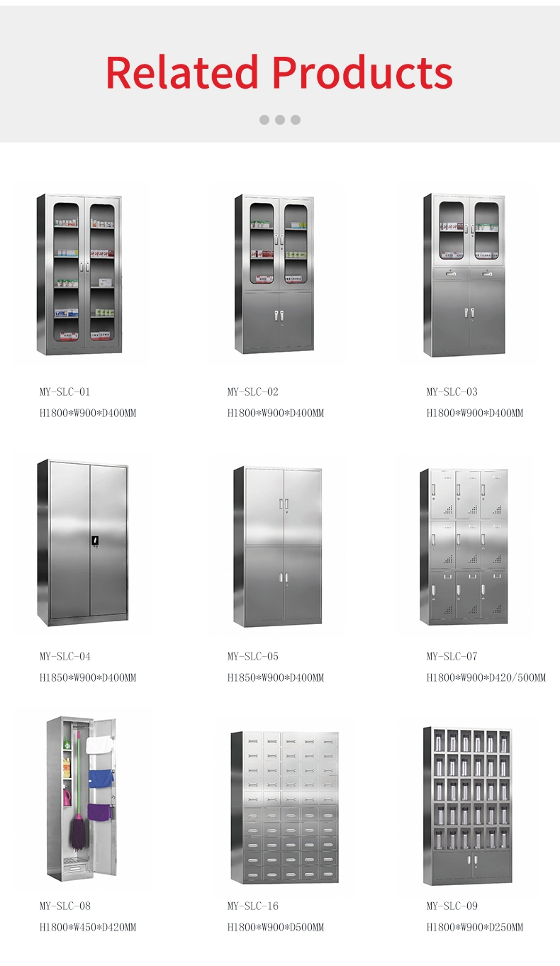 304 Stainless Steel Cabinets Medicine Storage Locker with Multiple Drawers