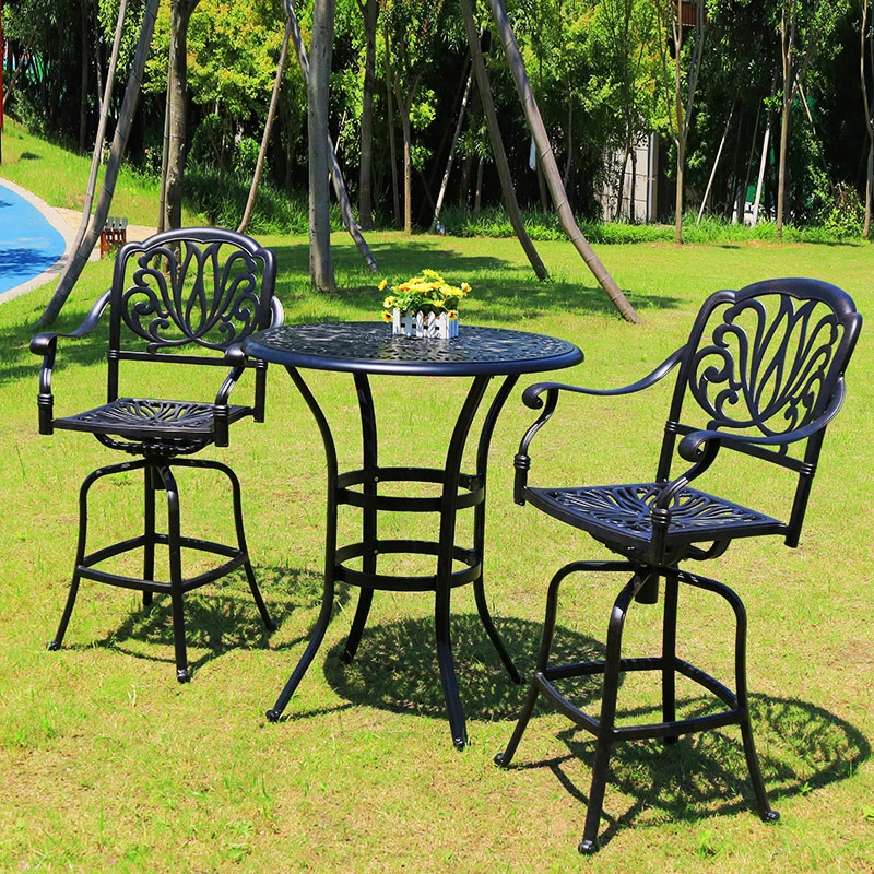 Outdoor Swivel Bar Stools Bar Height Patio Chairs and Table Set