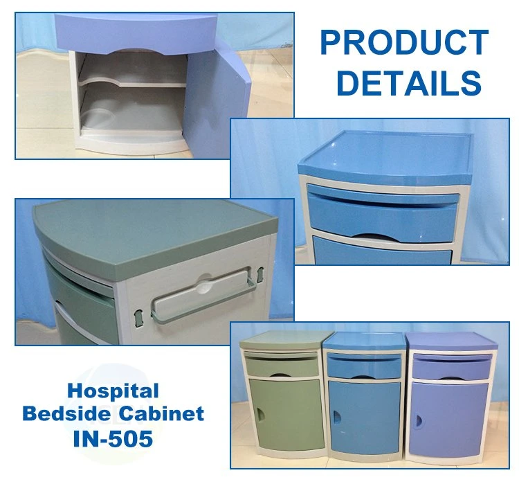 IN-505 Customize Medical Hospital Cabinet ABS Bedside Locker