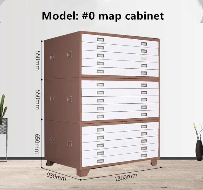 Steel Multidrawers Adjustable Metal A0 Map Drawing File Storage Newspaper Cabinet