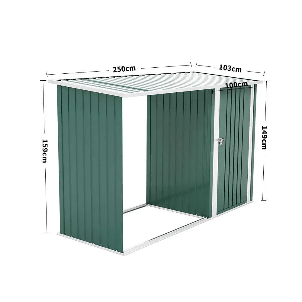 Hot Sale Building Garden Sheds Storage Portable Metal Green Waterproof Home Outdoor Metal Tools Storage Shed with Lockable