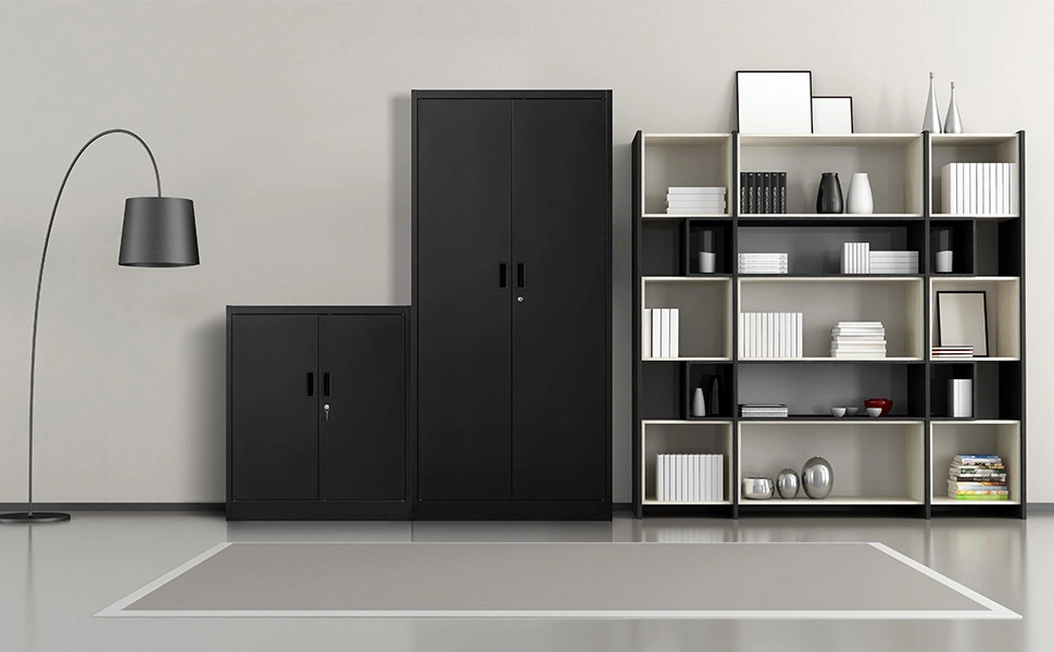 Jh-Mech Vertical White Metal Storage Cabinet Office File