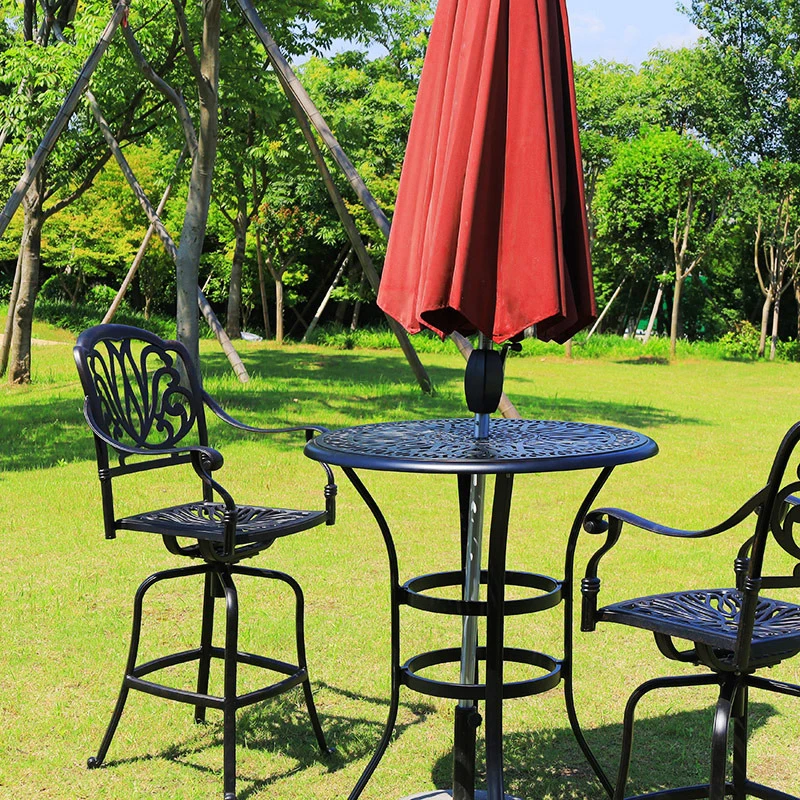 Outdoor Swivel Bar Stools Bar Height Patio Chairs and Table Set
