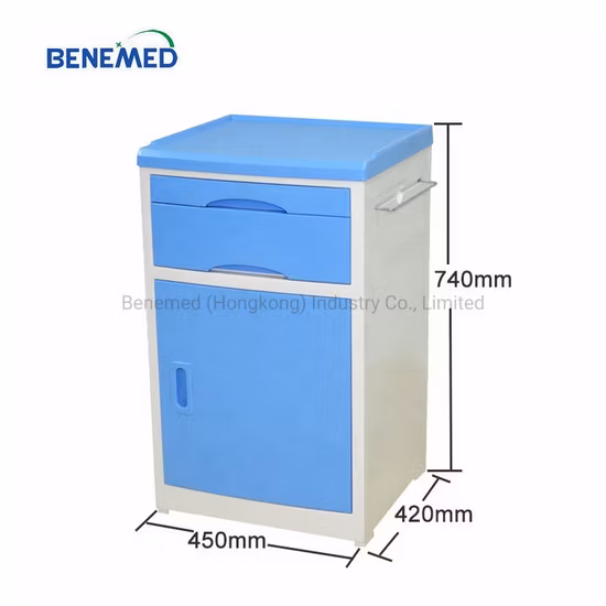 Medical ABS/PP Hospital Bedside Cabinet Bedside Locker with Caster Bm-002