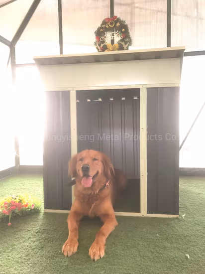 Dark Grey Metal Dog Kennel Dog Shed 90X90X100cm