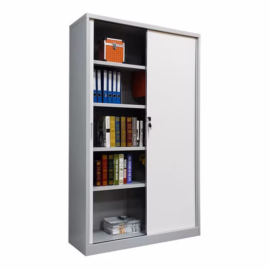 Vertical Roll Top Shutter Front Tambour Door Metal File Storage Cabinet