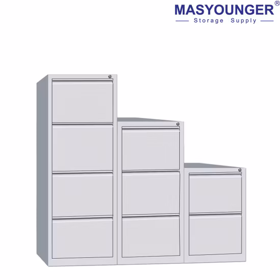3 Drawers White Metal Lateral File Cabinet with Lock Filing Cabinet